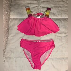 Girls Betsey Johnson Pink Two Piece Swimsuit